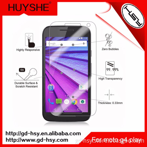 HUYSHE China Supplier Wholesale Clean 2.5d 9h Hardness Tempered Glass Screen Protector for moto g4 play